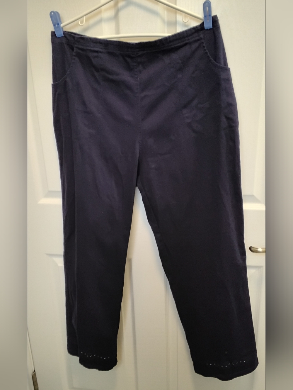 Denim&Co Dark Navy Straight-Leg Pull-On Pants